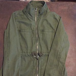 Green military jacket
